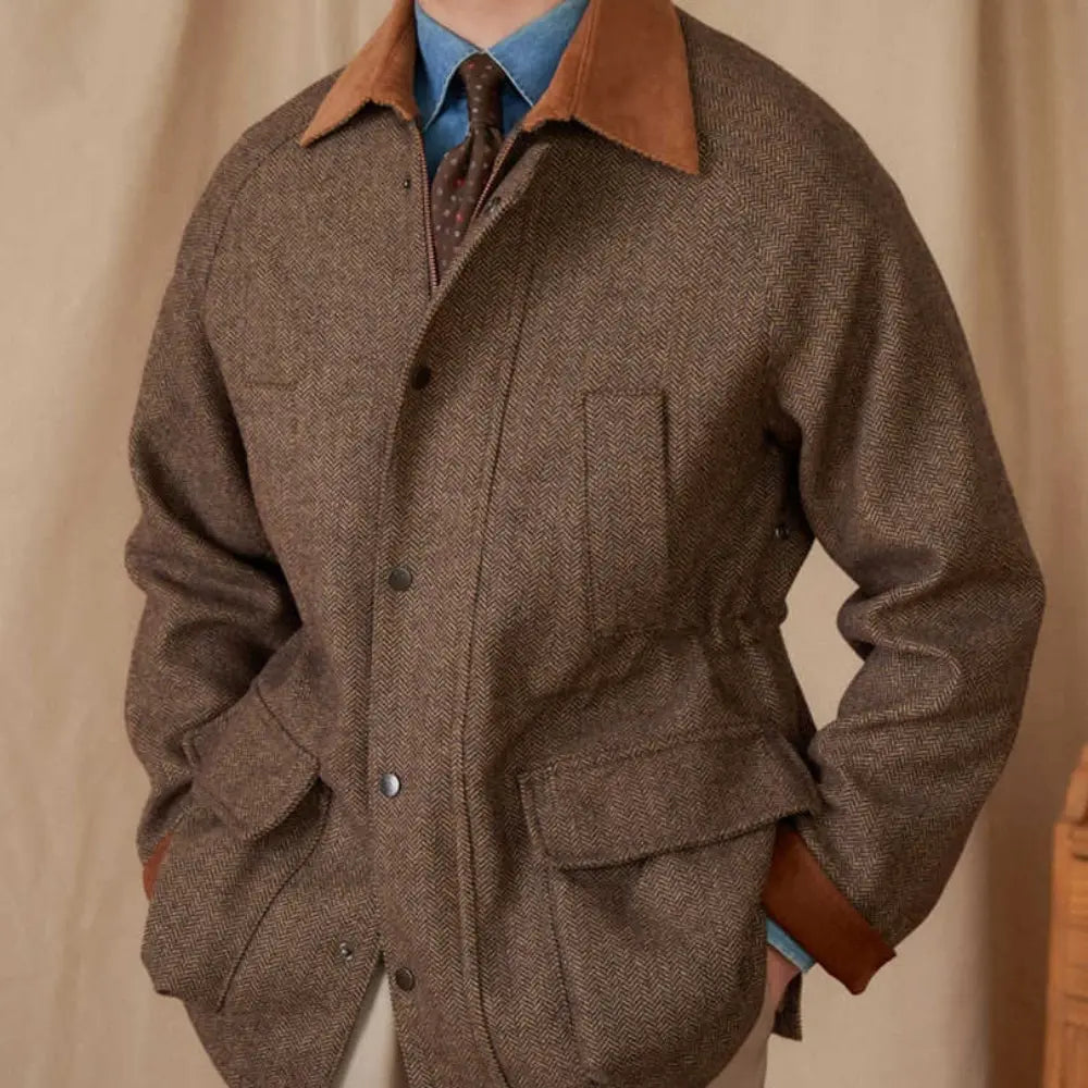 Regular Fit Wool Safari Jacket – Grey & Brown | Daily Outerwear | Old Money Menswear