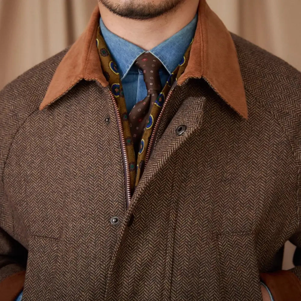 Wool Safari Jacket All-matching Stitching Collar Warm Retro Coat Prendersons