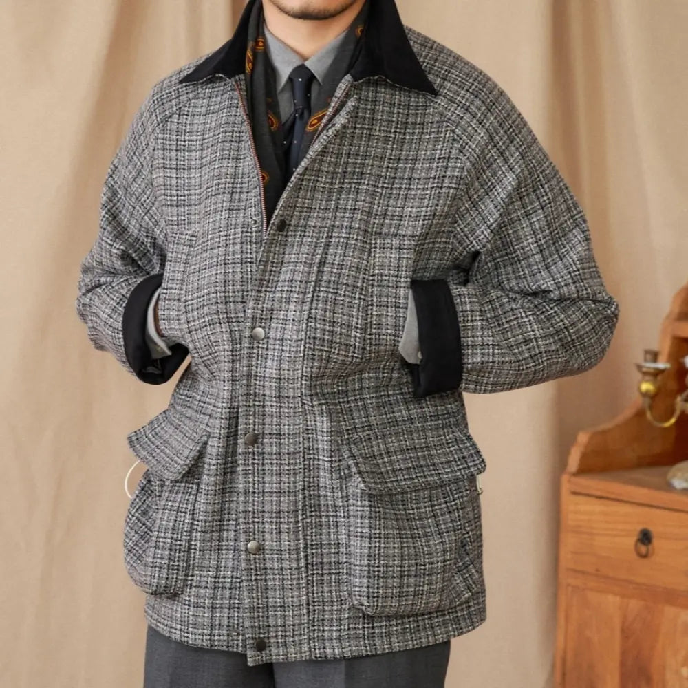 Wool Safari Jacket All-matching Stitching Collar Warm Retro Coat Prendersons