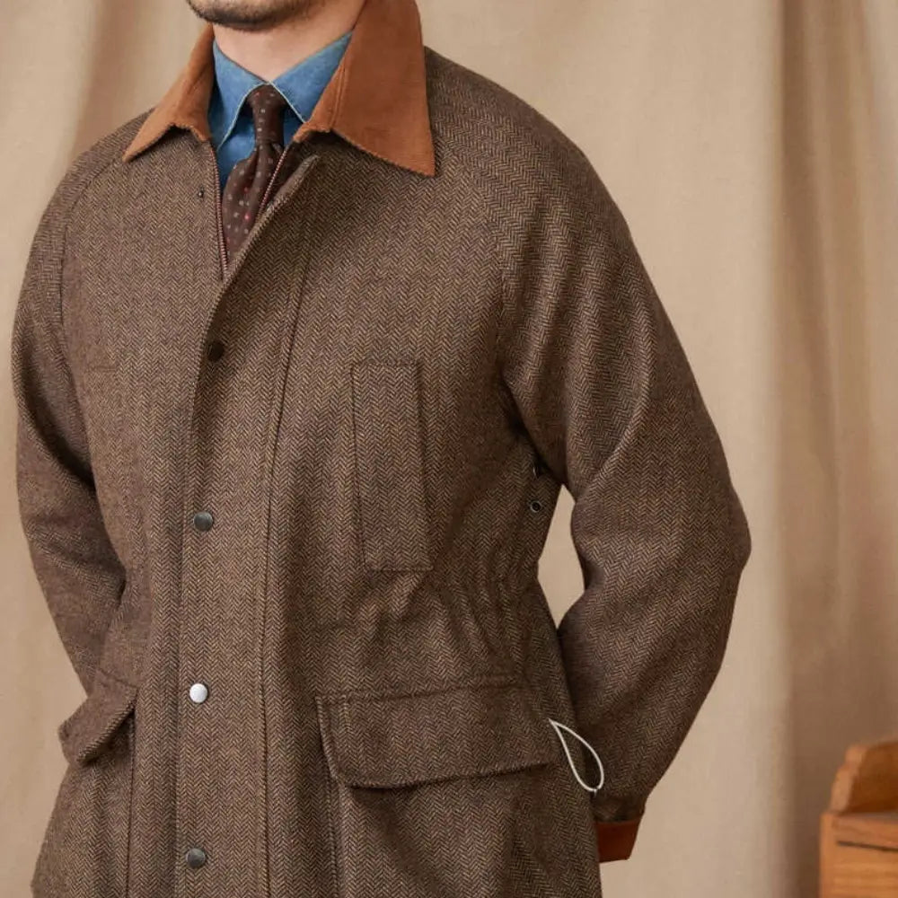 Regular Fit Wool Safari Jacket – Grey & Brown | Daily Outerwear | Old Money Menswear