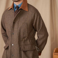 Wool Safari Jacket All-matching Stitching Collar Warm Retro Coat Prendersons