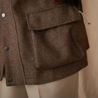 Wool Safari Jacket All-matching Stitching Collar Warm Retro Coat Prendersons