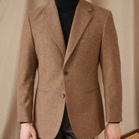 Wool Slim-fit Houndstooth Vintage Coat For Men Prendersons