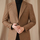 Wool Slim-fit Houndstooth Vintage Coat For Men Prendersons