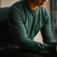 Wool Tencel Round Neck Commuter Solid Color Base Sweater Prendersons