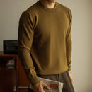 Wool Tencel Round Neck Commuter Solid Color Base Sweater Prendersons