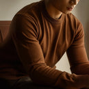 Wool Tencel Round Neck Commuter Solid Color Base Sweater Prendersons