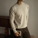 Wool Tencel Round Neck Commuter Solid Color Base Sweater Prendersons