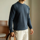 Wool Tencel Round Neck Commuter Solid Color Base Sweater Prendersons