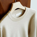 Wool Tencel Round Neck Commuter Solid Color Base Sweater Prendersons