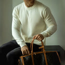 Wool Tencel Round Neck Commuter Solid Color Base Sweater Prendersons