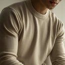 Wool Tencel Round Neck Commuter Solid Color Base Sweater Prendersons