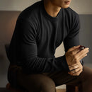 Wool Tencel Round Neck Commuter Solid Color Base Sweater Prendersons