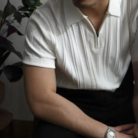 Men’s short sleeve zipper polo