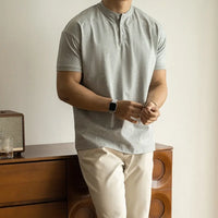 American Casual Henry Collar Breathable Thin Short Sleeve Prendersons