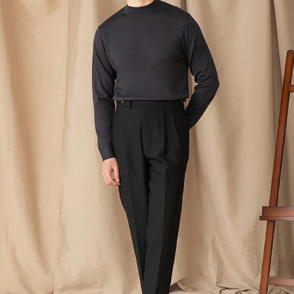 Slim Fit Half Turtleneck Sweater – Solid Colour | Winter Essential | Self-Heating Wool
