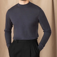 Self-heating Solid Color Basic Half Turtleneck Men's Sweater Prendersons
